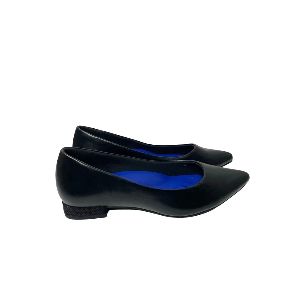 Antonia Saint NY leather pointed toe flats Size 7B black comfort shoes
